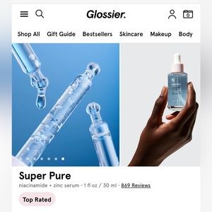 BNIB glossier super pure niacinamide + zinc serum * top rated item *